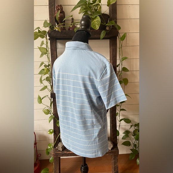 Eddie Bauer: Blue Golf Polo with White Stripes - Picture 14 of 17